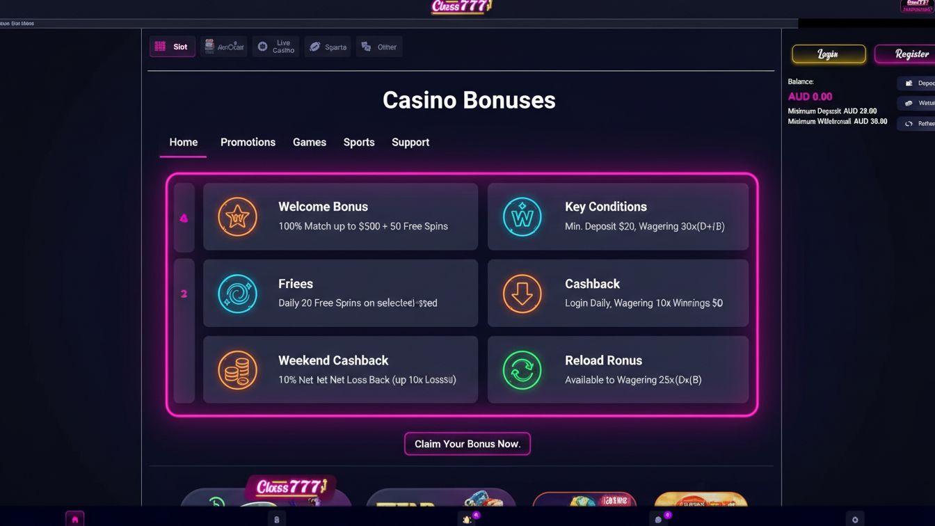 Class777CasinoAU Casino Online: A Review for Australian Players